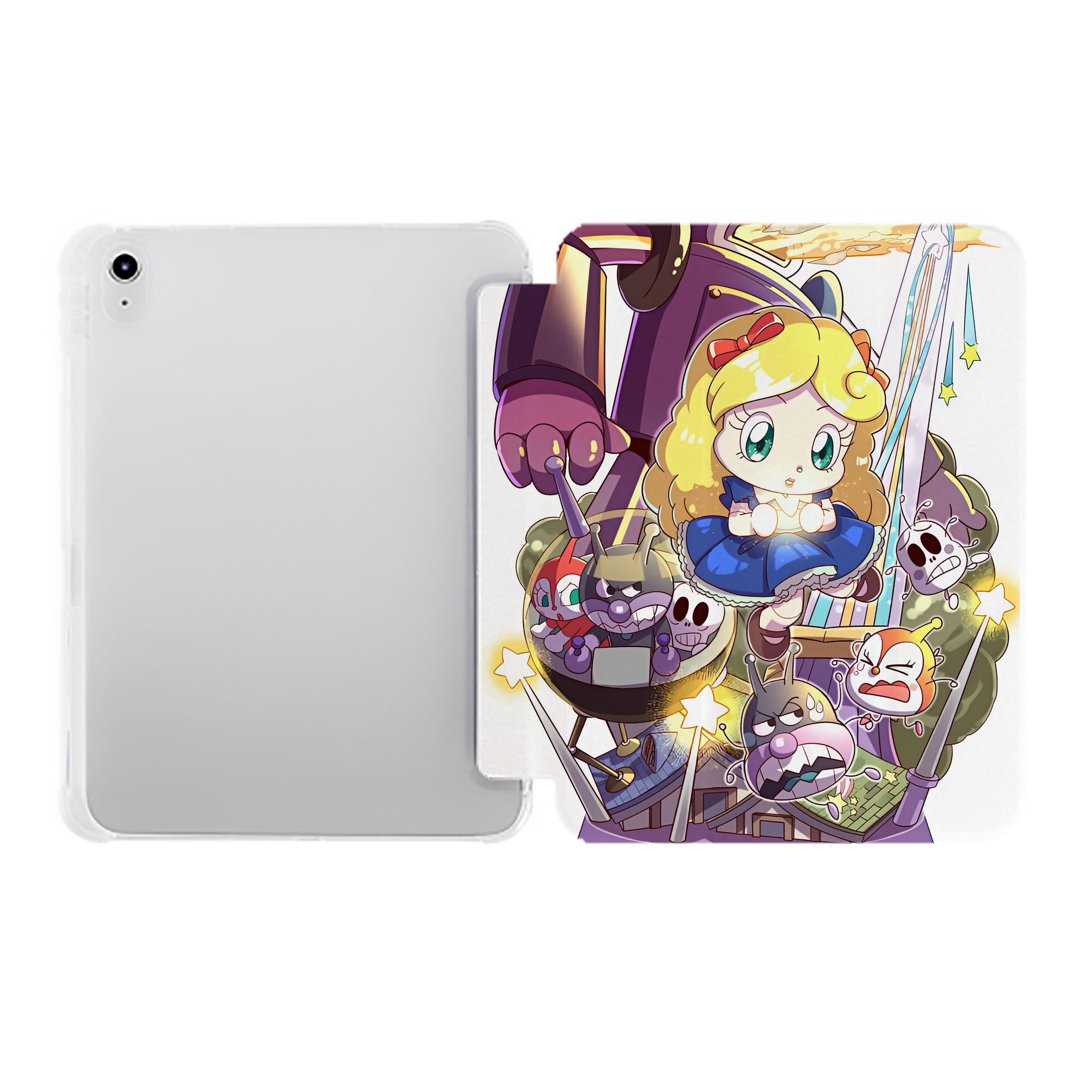 （画像用） アンパンマン Anpanman IPad ケース ペン収納付き 三つ折りスタンド PUレザー×シリコン 対応機種9.5/10.5/10.9インチ